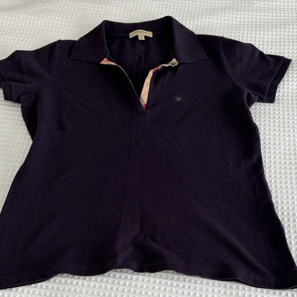 Burberry Black Short Sleeve Polo Shirt